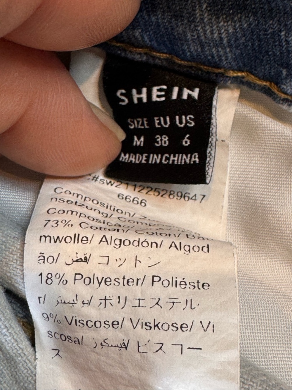 SHEIN Hi-Rise Light Blue Acid-Wash Distressed Denim Shorts - Picture 5 of 5